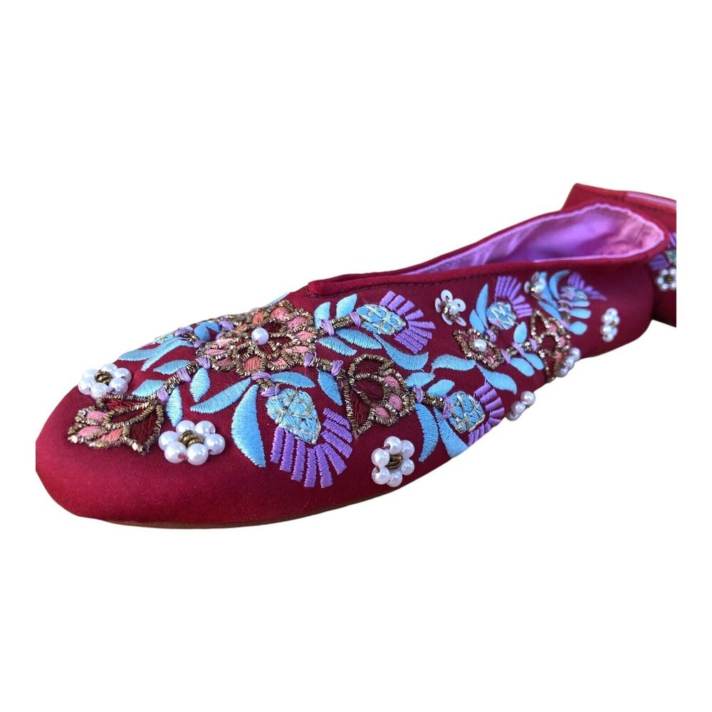 Anthropology Llani Embellished Satin Ballet Slippers Size 39/8.5 - Picture 5 of 11